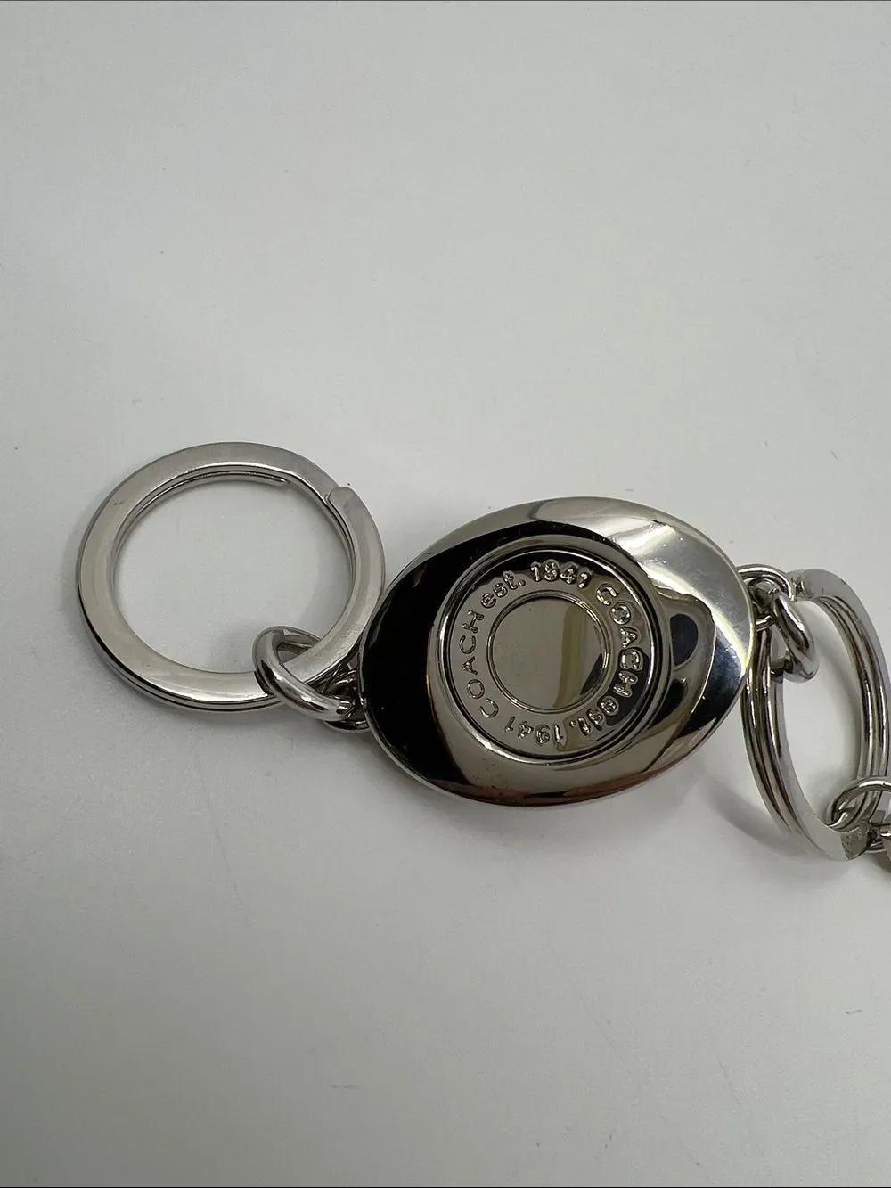 Coach Y2K Oval Purple Turnlock fob double valet keychain bag charm - like New